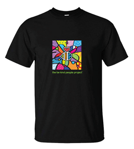 Colorful Bee Black T-Shirt