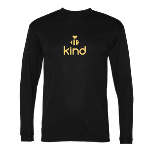 BE KIND Black and Gold Long Sleeve Shirt - Adult